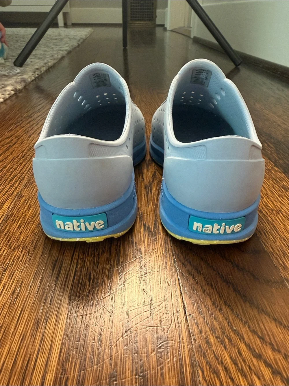 Native Kids Sugarlite Water Shoes in Light Blue with Yellow Accents
